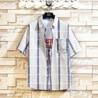 Simplmasygeni Cleance majica Summer Vintage tiskana majica Muški kratki rukav kubansku ovratnik Havajski stil uzorak Ogrlica i majica