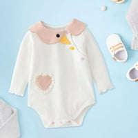 PEDORT BABY Girl Romper posteljina Gumb Solid Rodper BodySuit Jedan kombinezon slatka odjeća bijela,