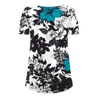 MAFYTYTPR ženski vrhovi proljeće ljeto Ženska modna tiskana labava majica kratkih rukava bluza okrugli