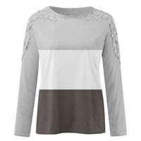 Trendy odjeća Crewneck Basic Tops Dukseri Prevelike majice Dugih rukava Košulje Boja blok patchwork