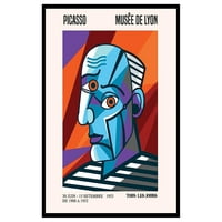 Vintage Picasso Poster - Retro kubizam Ispis - Unfamed Wall Art - Poklon za umjetnika, Kuće - hladan stariji, portret za lice, savremeni - zidni dekor za dnevni boravak