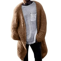 FVWitlyh pleteni džemper V-izrez za muškarce - mekani tanak fit srednji kardigan redoviti i veliki
