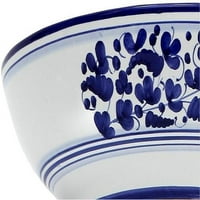 Serving tjestenine salata Bowl Deruta Majolica ptica plava bijela krem ​​keramika