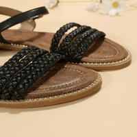 Daefulne ženske sandale plaže ravne sandale ljetne casual cipele zabava modna kopča pletenica crna 8