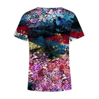 Yyeselk Women Ljeto cvjetno tiskano bluza Tees Casual V-izrez kratki rukav majica TOPS pulover majice