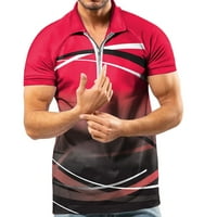 Aaimomet Polo majice za muškarce Muške casual Sports Sažetak Tri Raglan rukave remel dugih rukava crvena,