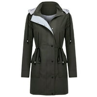 Feesfes ženska kišna jakna na otvorenom plus veličina vodootporna kapuljača prema gorjskom vetrootpornom