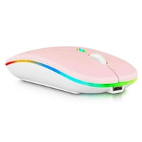 Bluetooth punjivi miš za MSI prestige 14Evo laptop Bluetooth bežični miš dizajniran za laptop MAC iPad Pro Computer Tablet Android RGB LED baby Pink