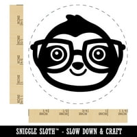 Sloth pametan sa naočalama gumenog žiga za čipki za izradu žigovanja - velika