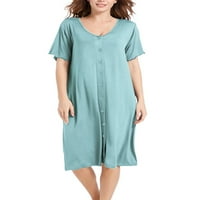 Capreze Women Nighthown kratki ruž za spavanje Slear Boja Sleep haljina sa dnevnim boravkom u noćne haljine V izrez Pajamas Blue XL