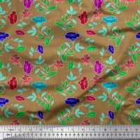 Limoi poliester Crepe listovi tkanine, ptica i cvjetna umjetnička otisnuta tkanina od tiskane sa dvorištem