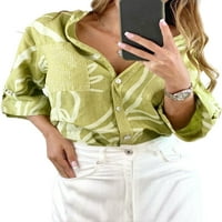 Ženska kotrljana tablica tunička majica Elegantne uredske majice v Bluza za šivene izrezom