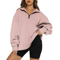 Duksevi za žene Hot prodaje Ležerne dukseve Žene Ležerne prilike sa dugim rukavima, pulover s plairom ružičastih m