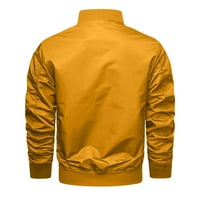 Kali_store jakne za muškarce muške jakne casual lagana tanka fit varsity jakna kaput žuta, xl