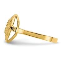 14k žuto zlatni prsten za prsten od polirani dolar pijesak, veličina 9