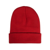 Žene Beanie - zima topli kabelski kukičani kukičani špet beanie cap stil lubanje Trendy Cap crvena jedna