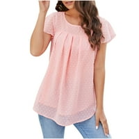 T majice za žene ružičaste ponude za uklanjanje žena za slobodno vrijeme Flying Seeve pulover Šifon