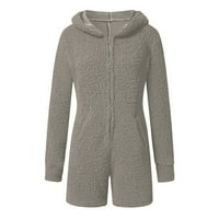 Mchoice Onesie pidžame za žene crtani medvjed onesise Slatko nejasno toplo Sherpa Fleece s kapuljačom