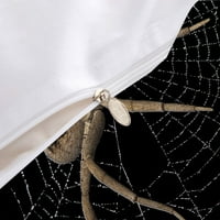 Modni crni cool kućni tekstil 3D Spider slikarski poklopac kompleta sa jastukom, blizancima