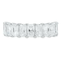 2. CT Emerald Cut Real Pravinski prirodni dijamant VS1-VS J-K Solid Real 14K bijelo zlato Evernity Arhan Dizajner Art Deco Dainty Obećaj Vjenčanje BW Veličina 3,5