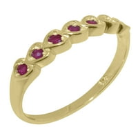 Britanci napravili 18k žuto zlatni prsten sa prirodnim rubin ženskim vječnim prstenom - Opcije veličine - veličina 11.25