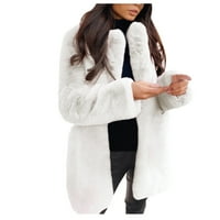 Kali_store ženski zimski kaput Ženska šerpa jakna nejasno gumb dolje teddy jakne kaput bijeli, 3xl
