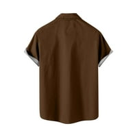 Luiyenes muško ljetno casual print plus size majica kratki rukav isključite košulju ogrlice