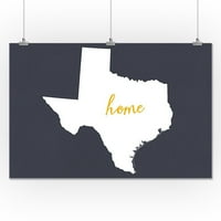 Teksas, kućna država, bijela na sivoj boji