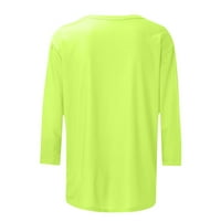 Meichang ženska osnovna majica sa punim bojama Radni ležerne rukave bluza Slim Fit Tuntic Tops Crew Nect Majica
