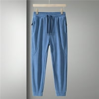 Aoochasliy muške kašmirske hlače sanitarne hlače plišane zadebljane ravne pantalone Čvrsti srednji struk zaštićeni od struka tople pamučne pantalone