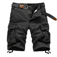 Odeerbi Workout Teretne kratke hlače za muškarce Bermuda kratke hlače Plus veličine Višekolozi opuštene ljetne kratke hlače hlače tamno siva