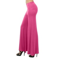 Uorcsa Comfy Wide noge za odmor Long Yoga Flared High Squist povremene ženske hlače vruće ružičaste