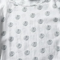 Vrhovi za ženske bluze s vilama V-izrezom kratki rukav plus veličina bijela 3xl