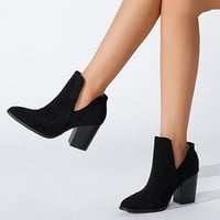 Homodles Women zimske čizme visoka potpetica na prvom mjestu, pune boje crna veličina 9