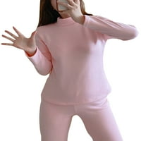 Dame udobne rastezljive pulover žene topla majica s dugim rukavima bazni sloj Turtleneck casual tees ružičasta 3xl