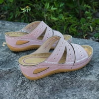 Ženske ljetne casual sandale flip flops čišćenje ženske multi-boje vezeno sa klinnim ribljim platformom