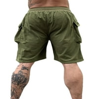 Groanlook muškarci Havajski elastični dno struka sa džepovima Čvrsto boje kratkih hlača za plažu na
