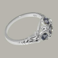 Britanci napravio 18k bijeli zlatni tanzanite i dijamantni prsten ženski prsten od riječi - veličine