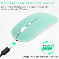 2.4GHz i Bluetooth punjivi miš za oppo A92S Bluetooth bežični miš dizajniran za laptop MAC iPad Pro računarski tablet Android Teal