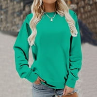 Aboser Fall odjeća za žene Crewneck Dukseri Sat FIT FIT LONG rukav Ležerne prilike pulover u boji u