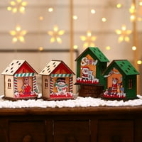 Jiaroswwei luminozni Santa Claus Snjegović uzorak Drvena kuća za prikaz kalup Božićni dekor