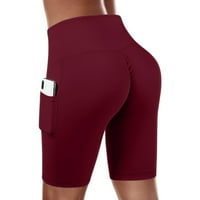 Aaiyomet ženske joge kratke hlače Ženske džepove za trening visoki struk joga trčanje trbuh hlače upravljačke hlače, m
