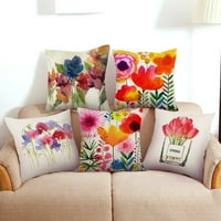 Živjeli US Painting Flower Searhouse Backing Cover Cover Cotton Lan Dekorativni jastuk pokriva jastučnicu