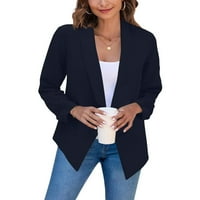 Ženski prsluk plus jakne za žene s dugim rukavima tanko jaknu plus veličine radnog uredskog kaputa sa