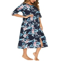 Cindysus dame casual cvjetni ogrtači žene labave haljine zip-up ljetna posada vrat pidžama houseredress