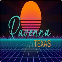 Ravenna Texas Vinil Decal Stiker Retro Neon Dizajn