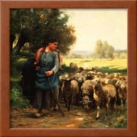 Mladi pastir, C.1900, životinje figurativno scenic uramljeno umjetnost tiskana zidna umjetnost Julien Dupre prodat art.com