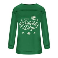 Ženski dan carinskog Patricka ispisuju pulover sa dugim rukavima, labav vrhunsko zeleno