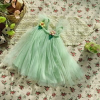 TODDLER Djevojke za djecu Haljina Fly rukava Solid Color Tulle haljina za plesne party princeze 3- godine