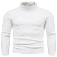 Muški džemper za kolut Pleteni pulover zimski ležerni dugi rukav Slim Fit Wetwear Jumper vrhovi svijetlo siva